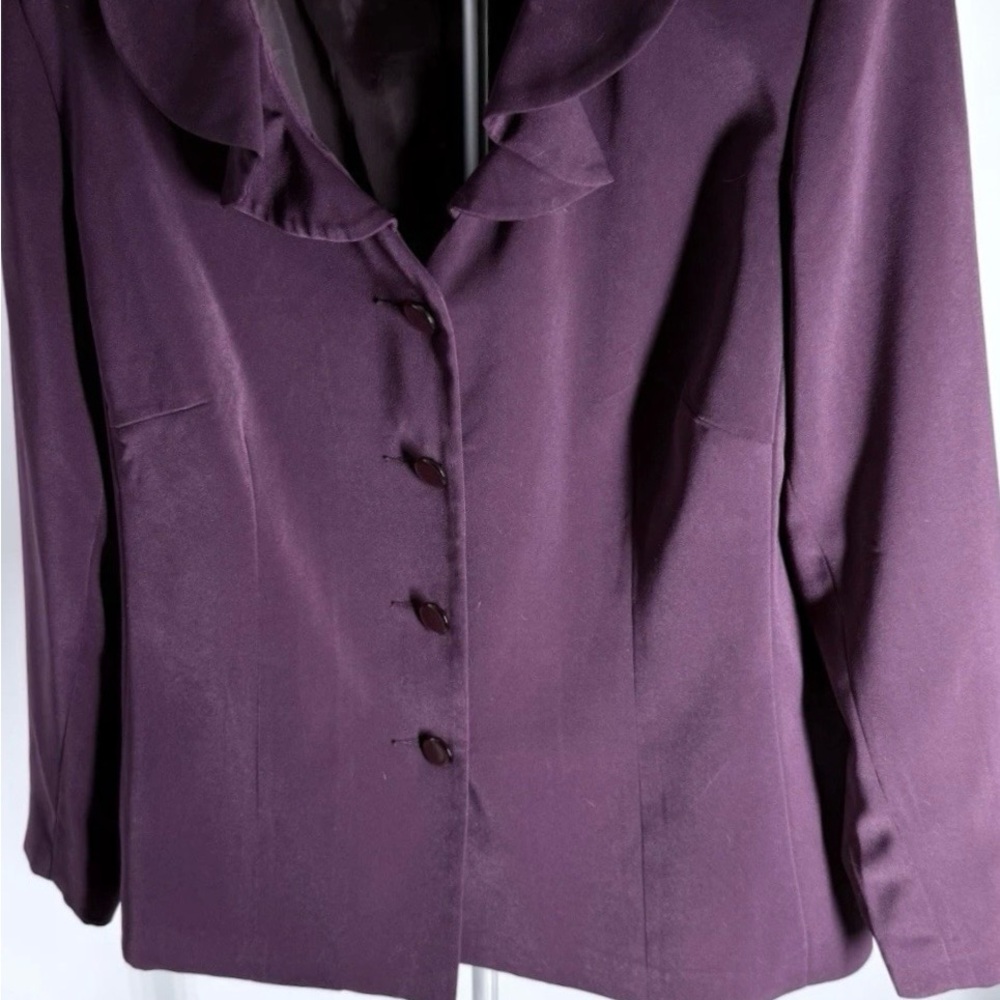 Women's Plum Blazer and Skirt Suit Jacket Set - Picture 4 of 6